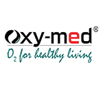 Black and red coloured logo of Oxy-med