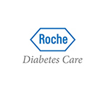 Black and blue logo of Roche Diabetes Care