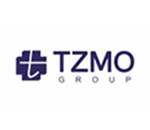 Blue coloured Tzmo logo in white background