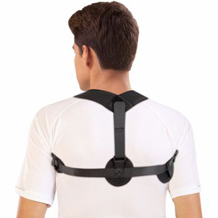 A person wearing a black Posture Corrector