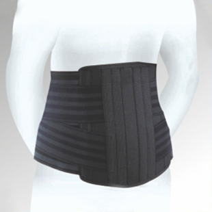 A person wearing a black Lumbo Sacral Coreset