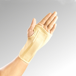 A person wearing a wrist brace