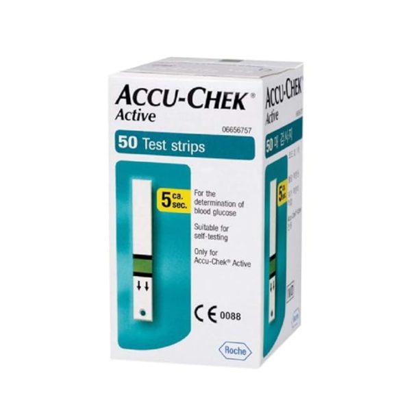 A white and green coloured Accucheck50s package