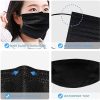 Melt-Blown Fabric Disposable Face Mask with Nose Clip (Pack of 100) for Unisex - Black
